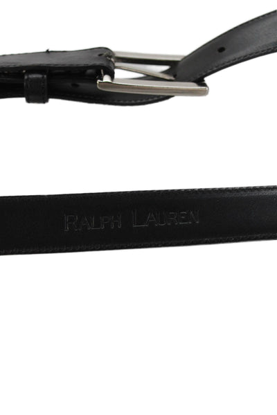 Ralph Lauren Womens Leather Square Buckle Detail Belt Black Size 42