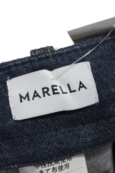 Marella Womens Ankle Pants Blue Cotton Size 2