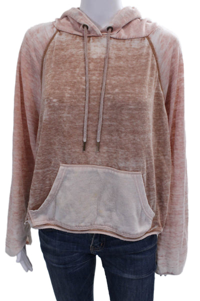 Free People Women Pullover Hoodie Pink Long Sleeve Polyester Blend Size XS