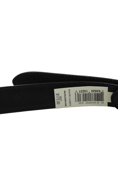 Ralph Lauren Womens Leather Square Buckle Detail Belt Black Size 40