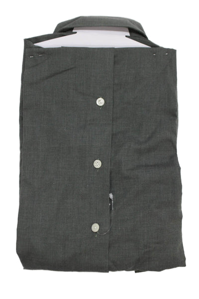 Eton Mens Gray Cotton Long Sleeve Button-Up Shirt Size L