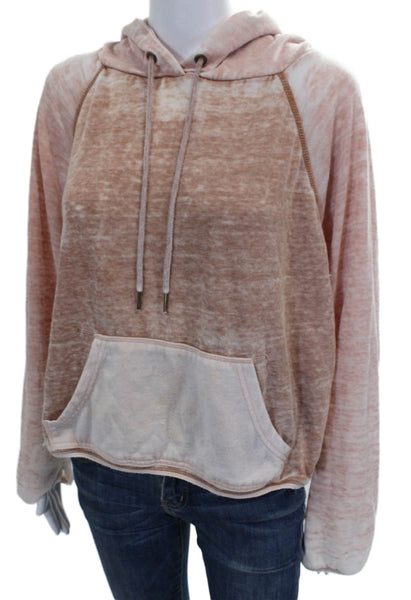 Free People Women Pullover Hoodie Pink Long Sleeve Polyester Blend Size XS