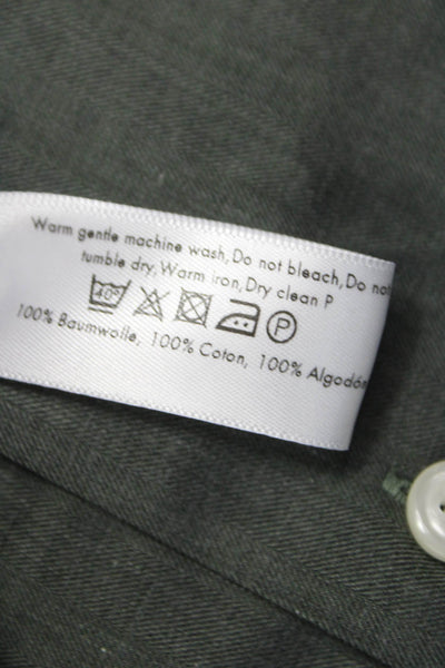 Eton Mens Gray Cotton Long Sleeve Button-Up Shirt Size L