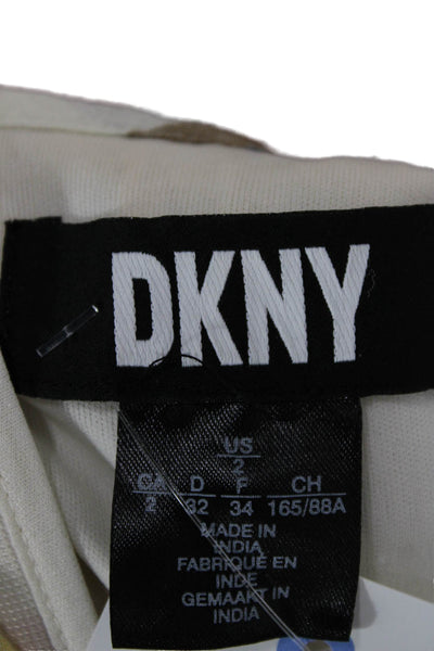 DKNY Women Sundress Halter Striped Multicolor Cotton Mid Calf Sleeveless Size 2