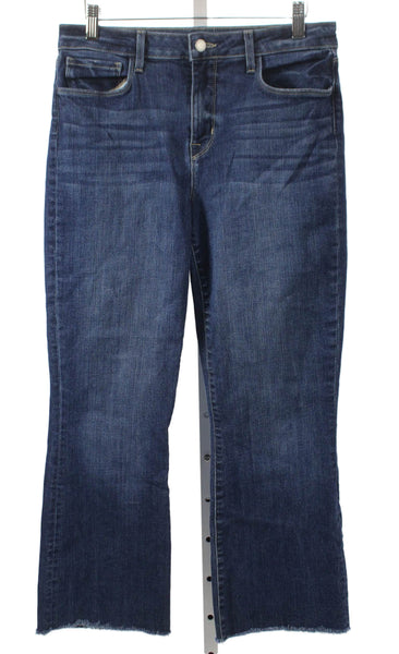 L'Agence Women Tie Dye Denim Shift Jeans High Rise Zip Multicolor Size 28