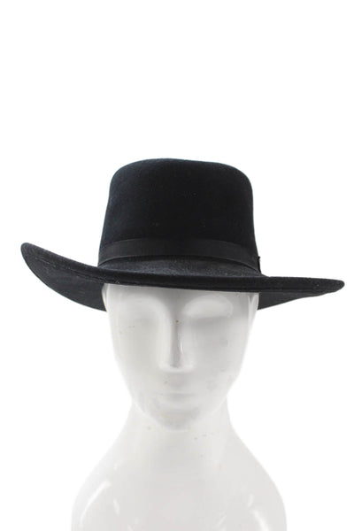 Designer Mens Feather Banded Fedora Hat Black