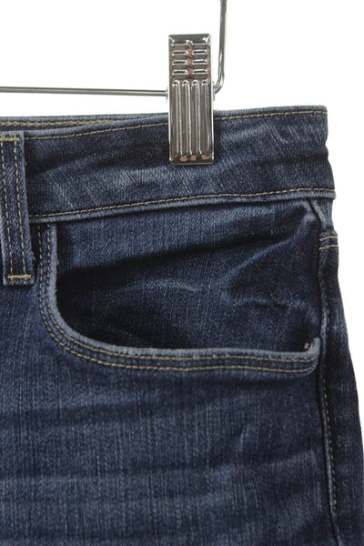 L'Agence Women Tie Dye Denim Shift Jeans High Rise Zip Multicolor Size 28