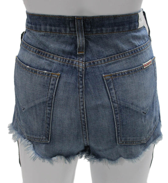 Hudson Womens Cut-Off Cotton Shorts Blue Button Size 25