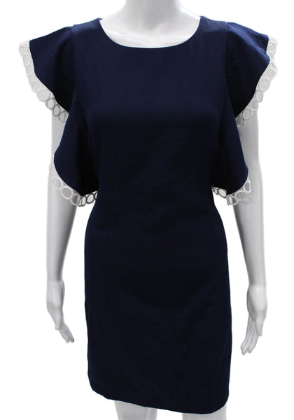 Laundry by Shelli Segal Women Shift Dress Blue Short Sleeve Knee Length Size 6
