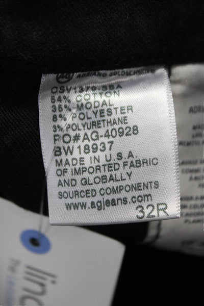 AG Adriano Goldschmied Mens Skinny Jeans Black Cotton Size 32
