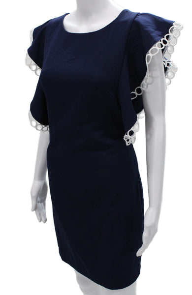 Laundry by Shelli Segal Women Shift Dress Blue Short Sleeve Knee Length Size 6