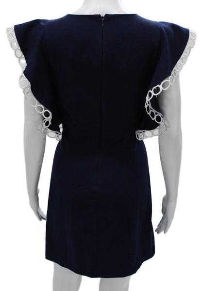 Laundry by Shelli Segal Women Shift Dress Blue Short Sleeve Knee Length Size 6
