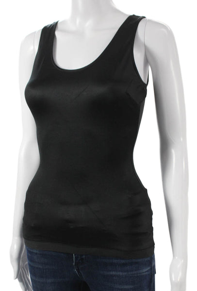 Spanx Womens Tank Shapewear Black Nylon Scoop Neck Sleeveless Size M