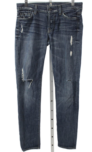 7 For All Mankind Mens Skinny Jeans Blue Mid Rise Inseam 29 Size 26