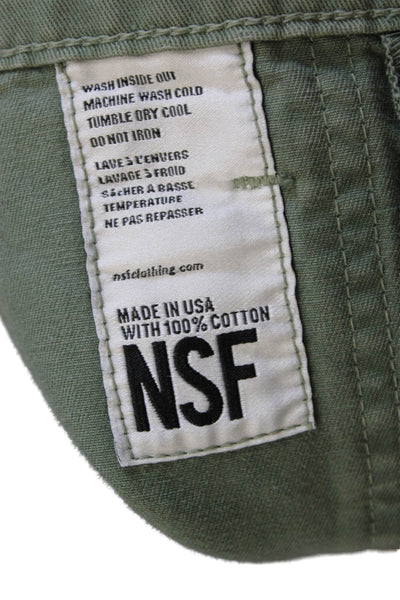 NSF Women Green Cargo Short Cotton Button Skirt Size 26