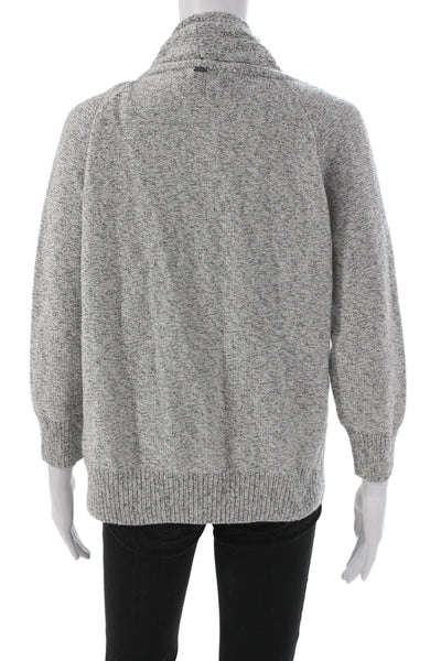 St. John Womens Gray Wool Collared Long Sleeve Cardigan Size M