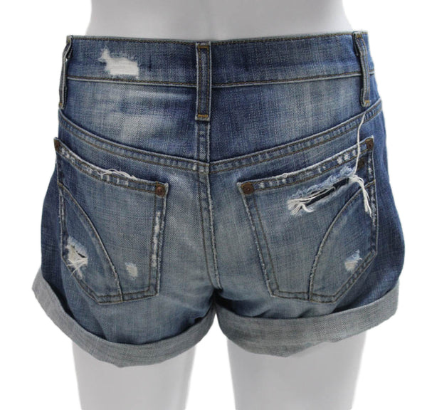 Joes Womens Cut-Off Cotton Shorts Blue Solid Size 25