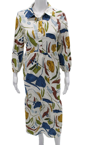 Rachel Zoe Womens Shirt Dress Floral Cotton Long Sleeve Size S