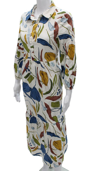Rachel Zoe Womens Shirt Dress Floral Cotton Long Sleeve Size S
