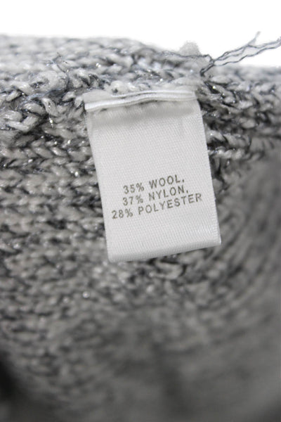 St. John Womens Gray Wool Collared Long Sleeve Cardigan Size M