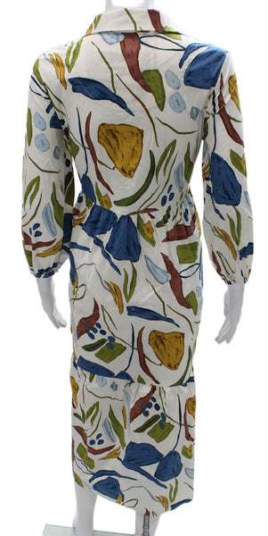 Rachel Zoe Womens Shirt Dress Floral Cotton Long Sleeve Size S
