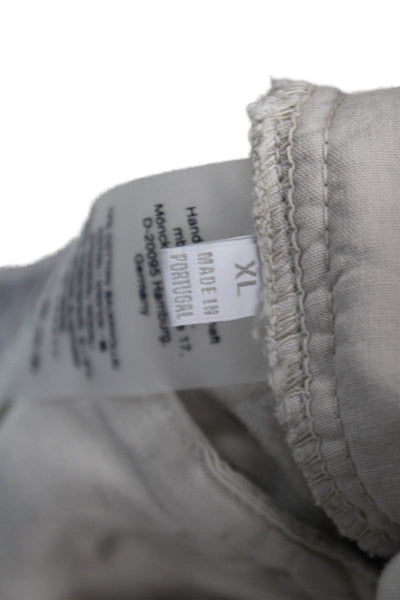 Designer Mens Chino Pants Beige Cotton Button Size 34