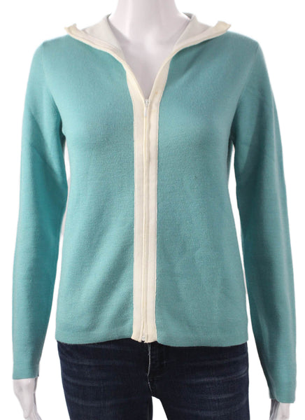 Malo Womens Cardigan Blue V-Neck Cotton Long Sleeve Size S