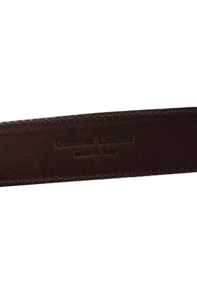 Ralph Lauren Womens Leather Silver Tone Buckle Classic Belt Brown Sz 34