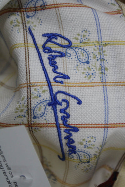 Robert Graham Mens Cotton Paisley Print Buttoned-Down White Size M