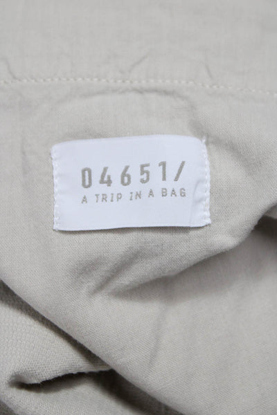 Designer Mens Chino Pants Beige Cotton Button Size 34