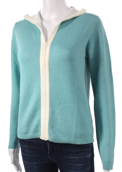 Malo Womens Cardigan Blue V-Neck Cotton Long Sleeve Size S