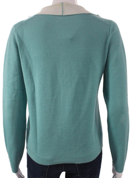 Malo Womens Cardigan Blue V-Neck Cotton Long Sleeve Size S