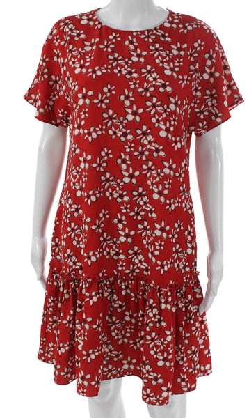 Purificacion Garcia Women Trapeze Short Dress Red Short Sleeve Size M