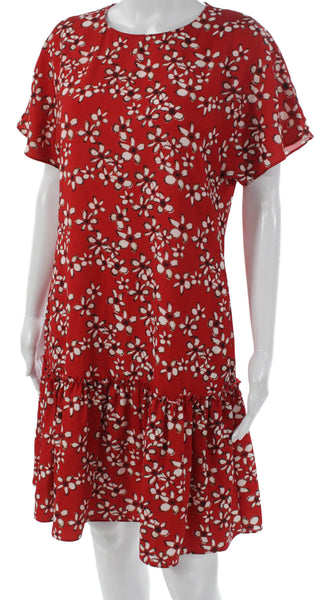 Purificacion Garcia Women Trapeze Short Dress Red Short Sleeve Size M