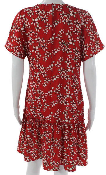 Purificacion Garcia Women Trapeze Short Dress Red Short Sleeve Size M