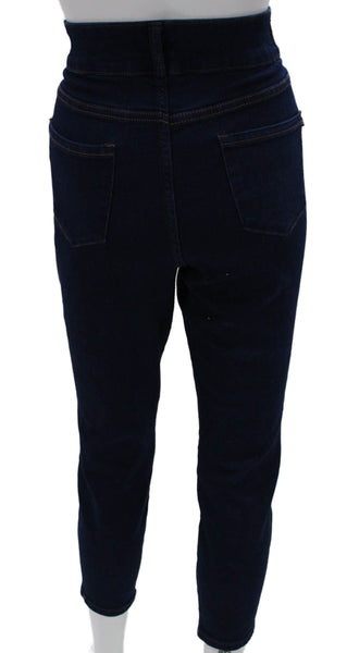 Tahari Womens Skinny Jeans High Rise Blue Cotton Blend Plus Size 16