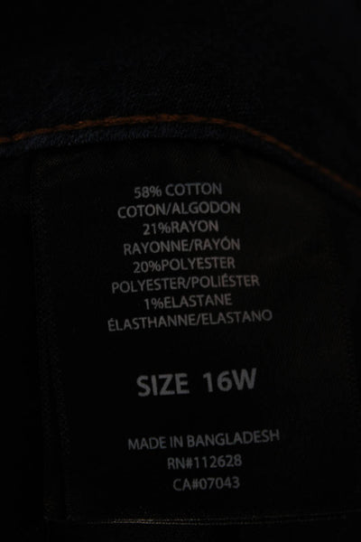 Tahari Womens Skinny Jeans High Rise Blue Cotton Blend Plus Size 16
