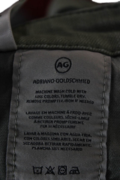 AG Adriano Goldschmied Womens Cut-Off Green Cotton Shorts Button Size 26