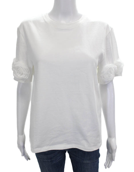 Zara Womens Basic White Cotton Round Neck Short Sleeve T-Shirt Size S