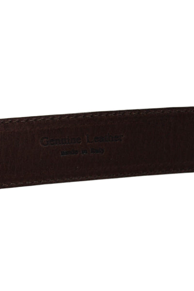 Ralph Lauren Womens Leather Silver Tone Buckle Classic Belt Brown Size 32