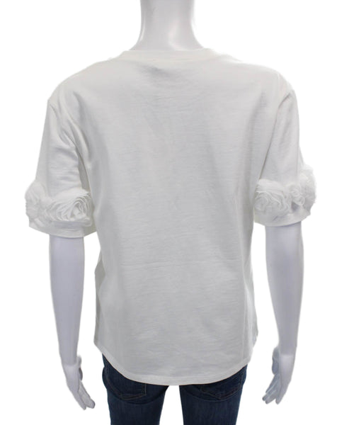 Zara Womens Basic White Cotton Round Neck Short Sleeve T-Shirt Size S