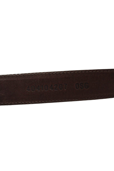 Ralph Lauren Womens Leather Silver Tone Buckle Classic Belt Brown Size 32