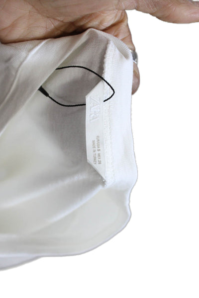 Zara Womens Basic White Cotton Round Neck Short Sleeve T-Shirt Size S