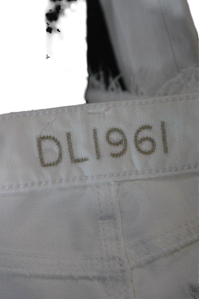 DL 1961 Womens Cut-Off Shorts White Cotton Button Size 26