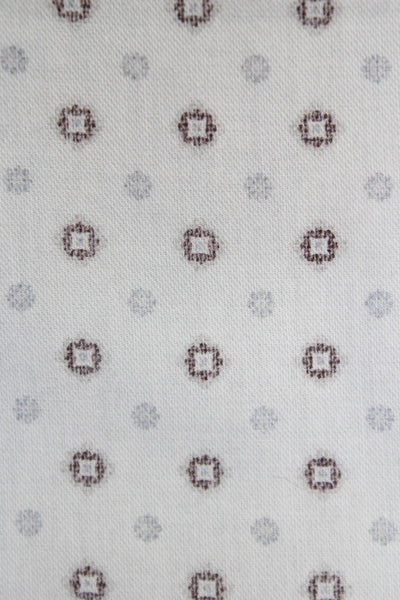 ELEVENTY Men's Roll Edge Gray Geometic Print Pocket Square