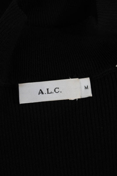 A.L.C. Womens Sleeveless Mock Neck Rayon Basic Tank Black Size M