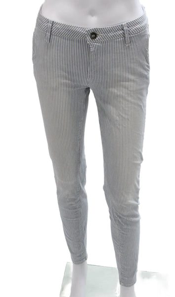 DL1961 Women Chino Pants Striped Blue Button Inseam 25 Size 25