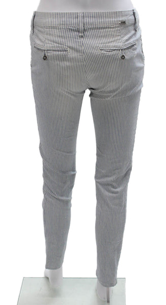 DL1961 Women Chino Pants Striped Blue Button Inseam 25 Size 25