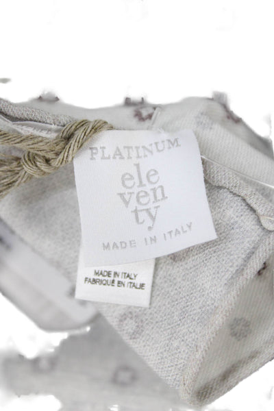 ELEVENTY Men's Roll Edge Gray Geometic Print Pocket Square
