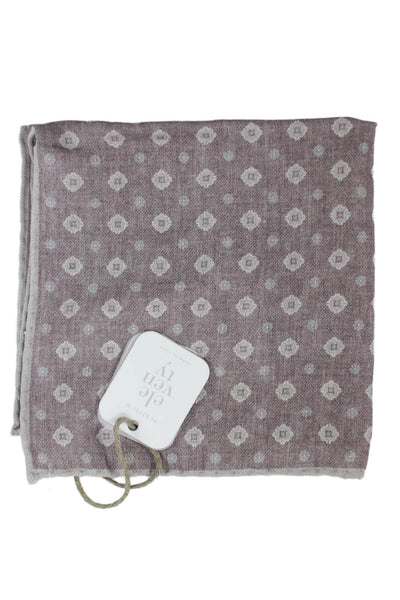 ELEVENTY Men's Roll Edge Geometic Print Pocket Square